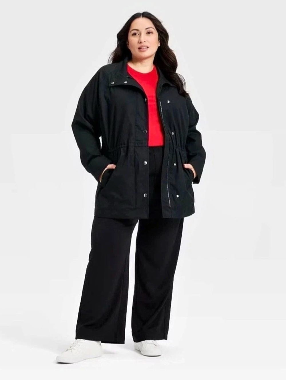 a new day Women's Femme Anorak Jacket Black Size XXL NWT